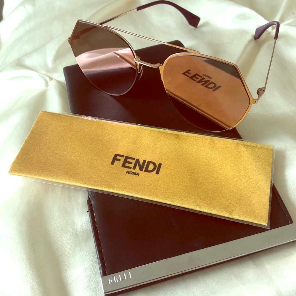 FENDI EYELINE 0194 AVIATOR SUNGLASSES